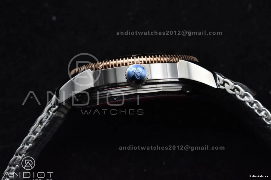 on Bezel A and RG Mesh WaterResistant Dial SuperOcean 1172 Blue BLSF Bezel Bracelet Blue Ceramic 42mm SS II Heritage 0516
